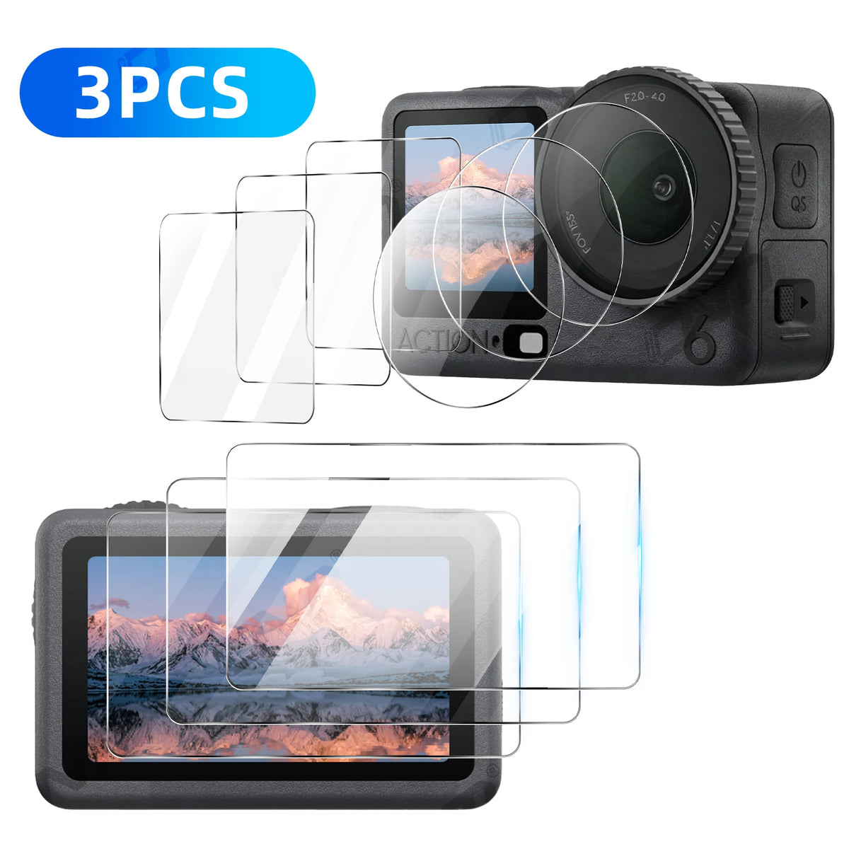 Tempered Glass Screen Protector for DJI Action 6 - ARC ONE