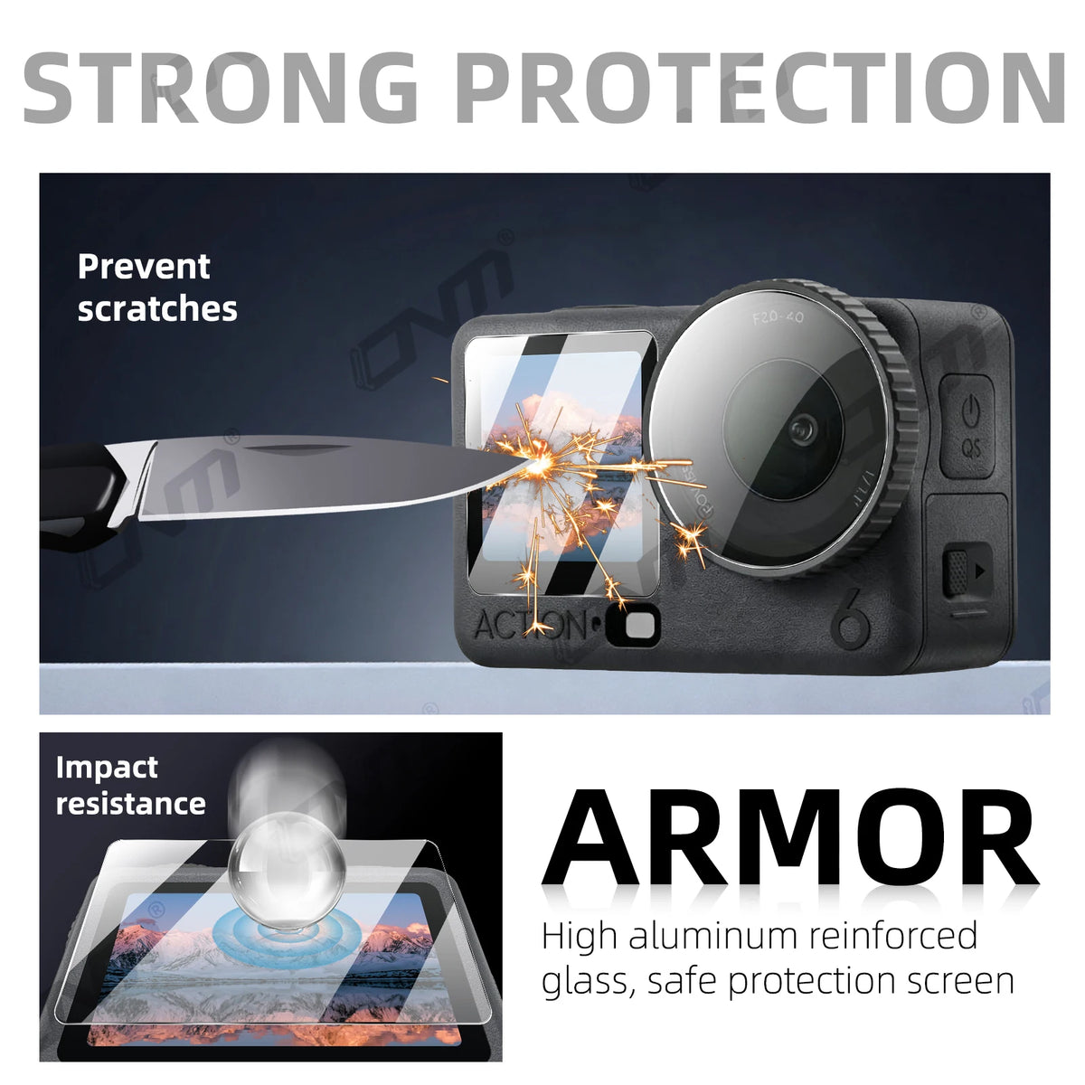Tempered Glass Screen Protector for DJI Action 6 - ARC ONE
